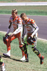 1993 - Peter mit Kevin Schwantz beim Australischen 500cc Grand Prix in Eastern Creek
